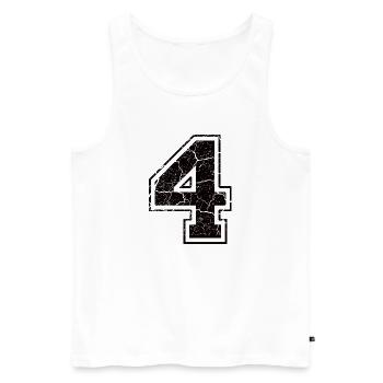 4 four vier black schwarz (de) - Männer Premium Bio Tank Top - Weiß - Vorne - AI Model Male 178 light (178cm)
