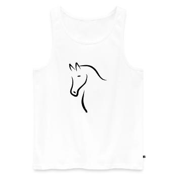 Pferd - Männer Premium Bio Tank Top - Weiß - Vorne - AI Model Male 178 light (178cm)