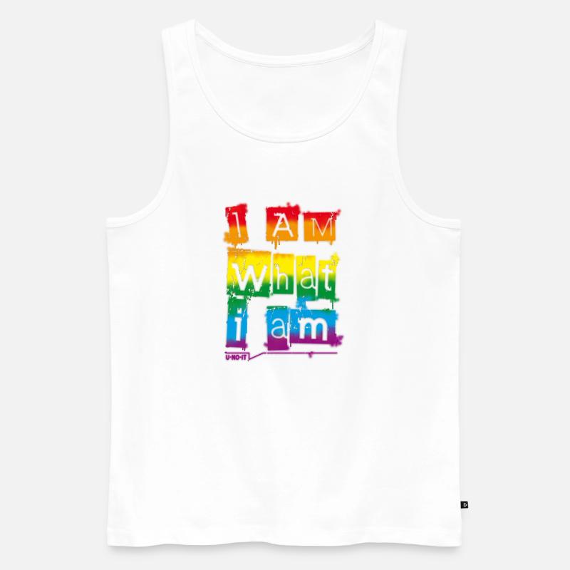 Ich bin was ich bin - Männer Premium Bio Tank Top - Weiß
