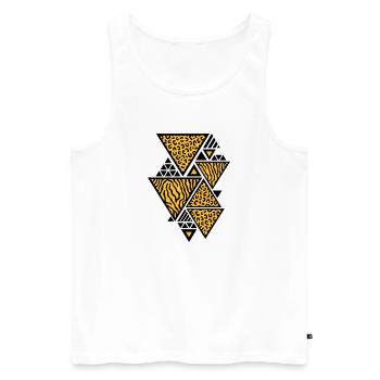 Triangle pattern (Tiger / Leopard) - Men's Premium Organic Tank Top - white - Front - AI Model Male 178 light (178cm)
