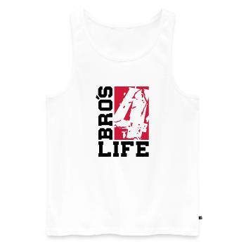 bros_4_life_cv2 - Männer Premium Bio Tank Top - Weiß - Vorne - Michal (187cm)