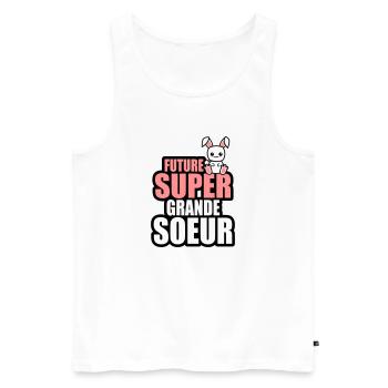 future super grande-soeur - Débardeur bio Premium Homme - blanc - Devant - Michal (187cm)