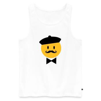 france - Débardeur bio Premium Homme - blanc - Devant - Michal (187cm)