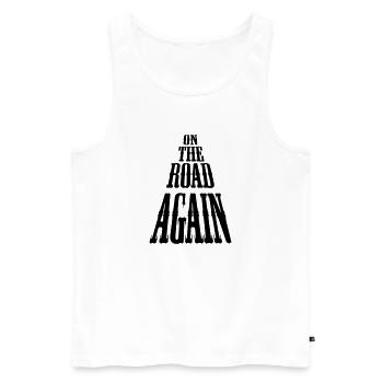 on_the_road_again - Männer Premium Bio Tank Top - Weiß - Vorne - Michal (187cm)