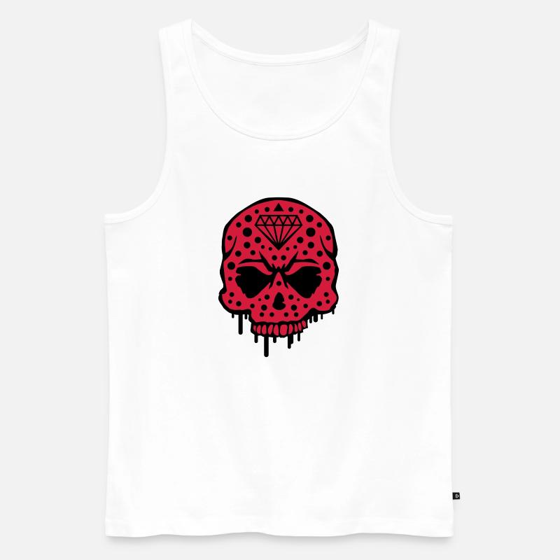 skull_diamond_graffiti_ce2 - Männer Premium Bio Tank Top - Weiß