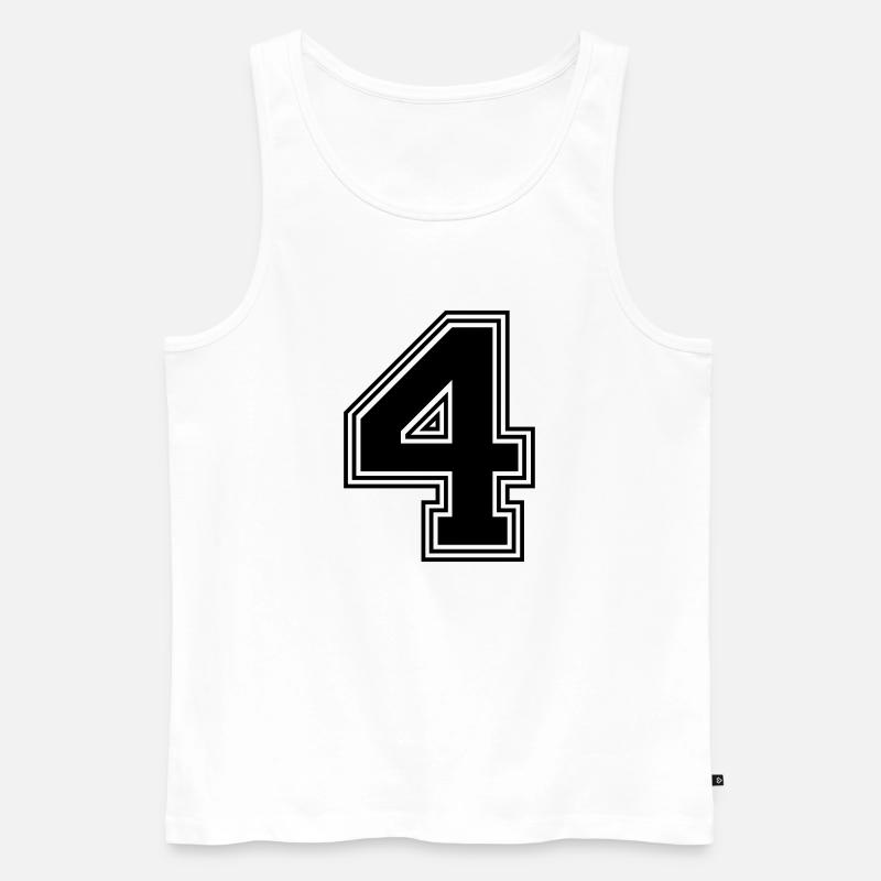 4_Nummer_4_(s31) - Männer Premium Bio Tank Top - Weiß