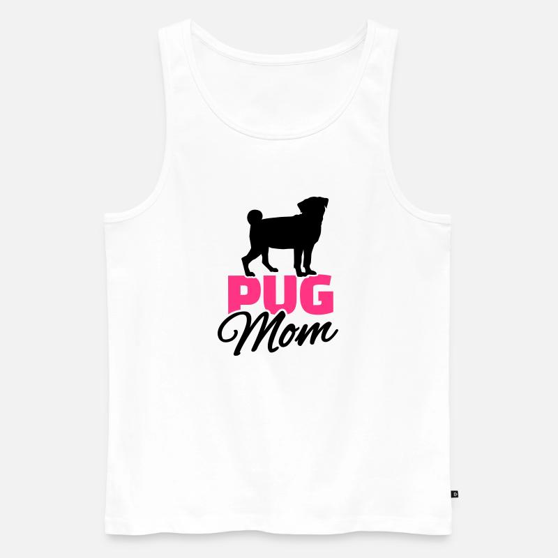 Mops - Männer Premium Bio Tank Top - Weiß