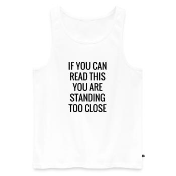 Read this - Humor - Funny - Joke - Friend - Débardeur bio Premium Homme - blanc - Devant - AI Model Male 178 light (178cm)