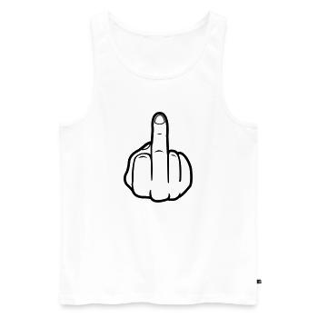 mittelfinger_black - Männer Premium Bio Tank Top - Weiß - Vorne - Michal (187cm)