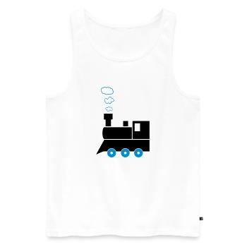 lokomotive_02 - Männer Premium Bio Tank Top - Weiß - Vorne - Michal (187cm)