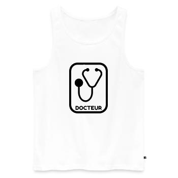 Doctor Arzt Médecin Docteur Medecine Life - Men's Premium Organic Tank Top - white - Front - AI Model Male 178 light (178cm)