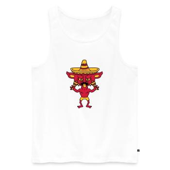 célébrer la moustache moustache chapeau mexicain s - Débardeur bio Premium Homme - blanc - Devant - AI Model Male 178 light (178cm)
