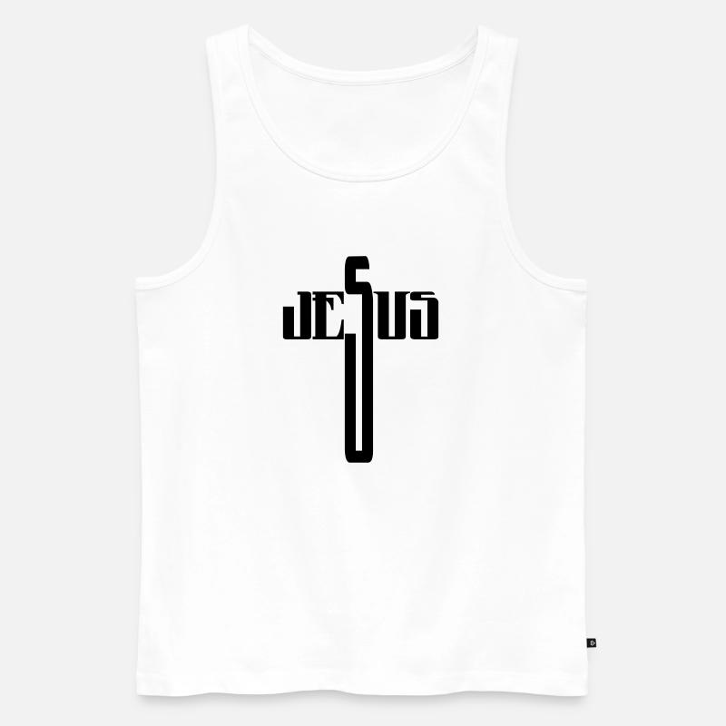 Jesus - Männer Premium Bio Tank Top - Weiß