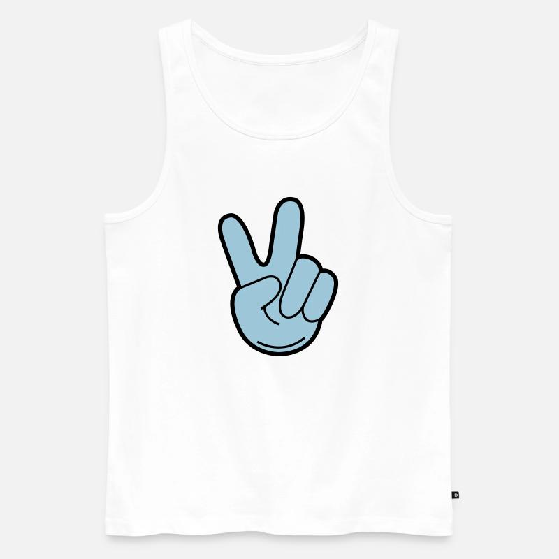 peace hand - Männer Premium Bio Tank Top - Weiß