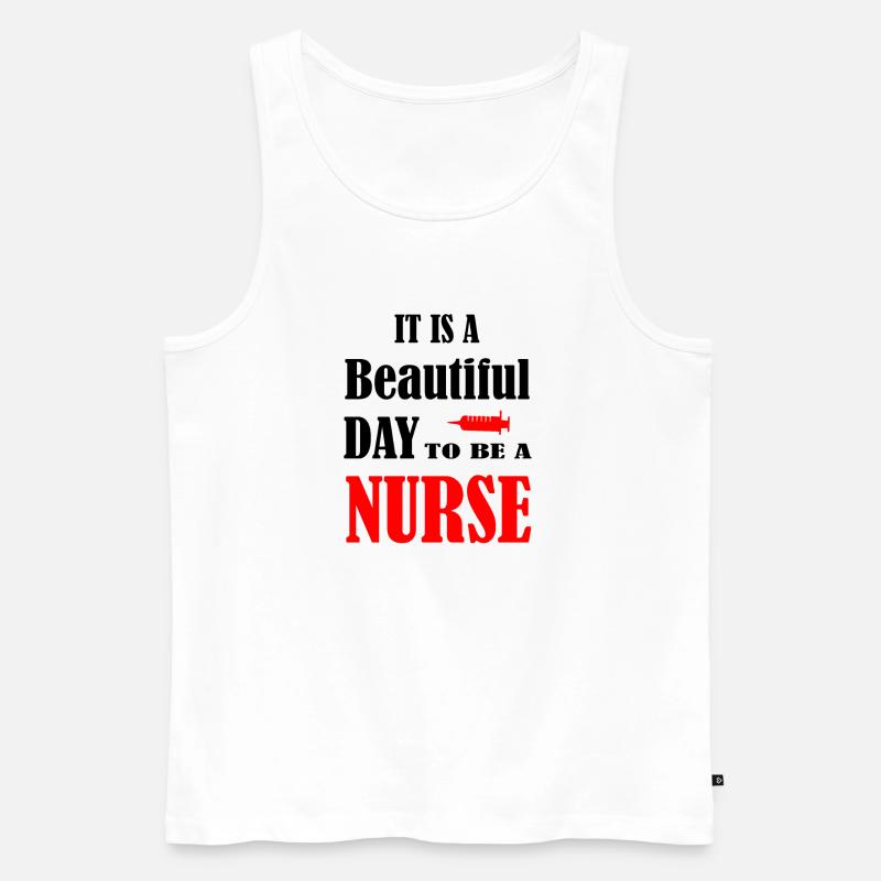 Nurse Krankenschwester Doktor - Männer Premium Bio Tank Top - Weiß