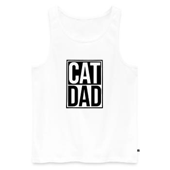 Logo Schild Cat Dad - Männer Premium Bio Tank Top - Weiß - Vorne - AI Model Male 178 light (178cm)