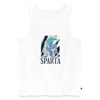 Spartan Sparta Warrior Fighter Soldier Casque - Débardeur bio Premium Homme - blanc - Devant - Michal (187cm)