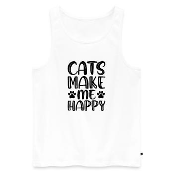 cats make me happy - Débardeur bio Premium Homme - blanc - Devant - Michal (187cm)