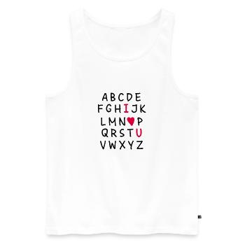 Love Alphabet - Men's Premium Organic Tank Top - white - Front - AI Model Male 178 light (178cm)