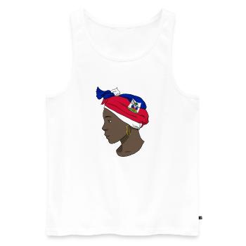 Haiti Haitian Flag Woman Princess I Gift - Men's Premium Organic Tank Top - white - Front - Michal (187cm)