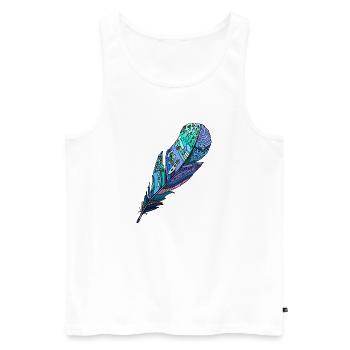 Feather - Men's Premium Organic Tank Top - white - Front - AI Model Male 178 light (178cm)