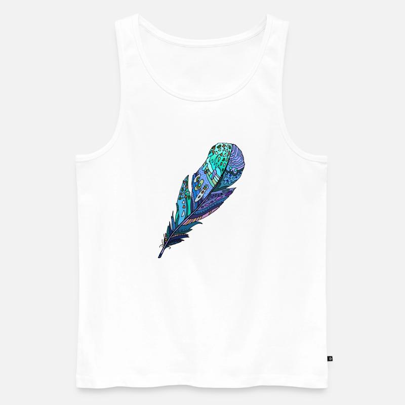 Feder - Männer Premium Bio Tank Top - Weiß