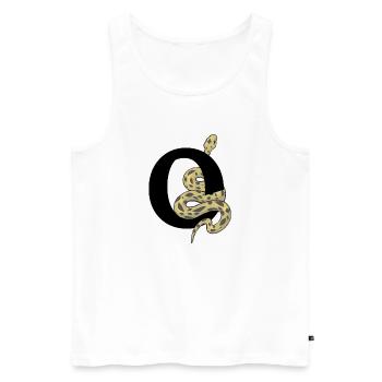 Lettre o serpent - Débardeur bio Premium Homme - blanc - Devant - AI Model Male 178 light (178cm)