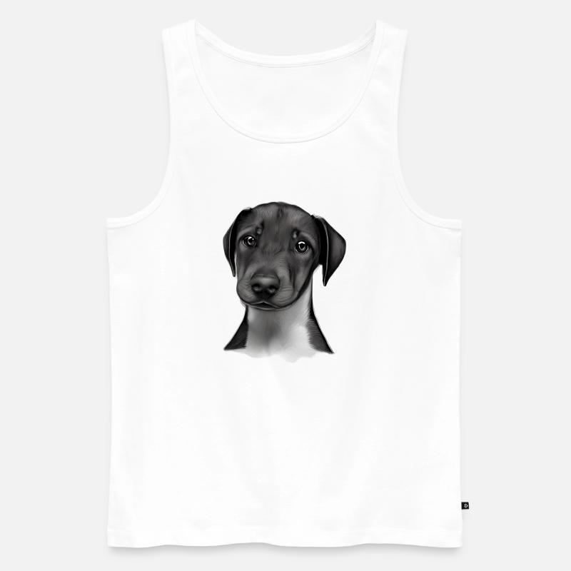 Dobermann Dobermannwelpe Hund Dobermanntrainer - Männer Premium Bio Tank Top - Weiß