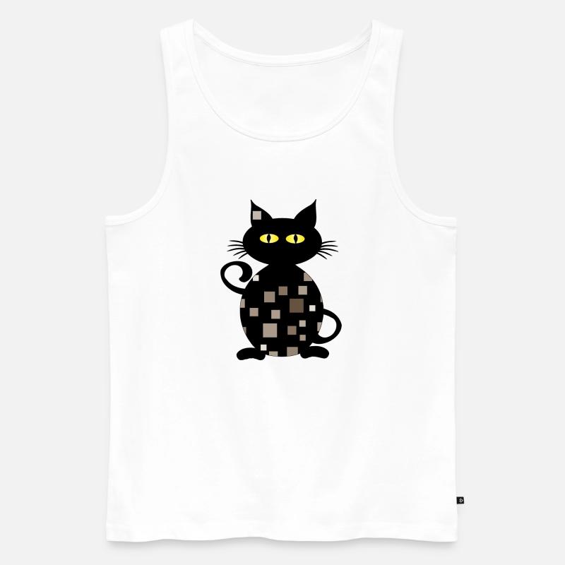 Katze - Männer Premium Bio Tank Top - Weiß