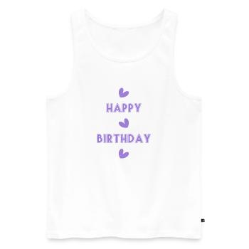 HAPPY BIRTHDAY. HAPPY BIRTHDAY. ANNIVERSARY. - Men's Premium Organic Tank Top - white - Front - Michal (187cm)