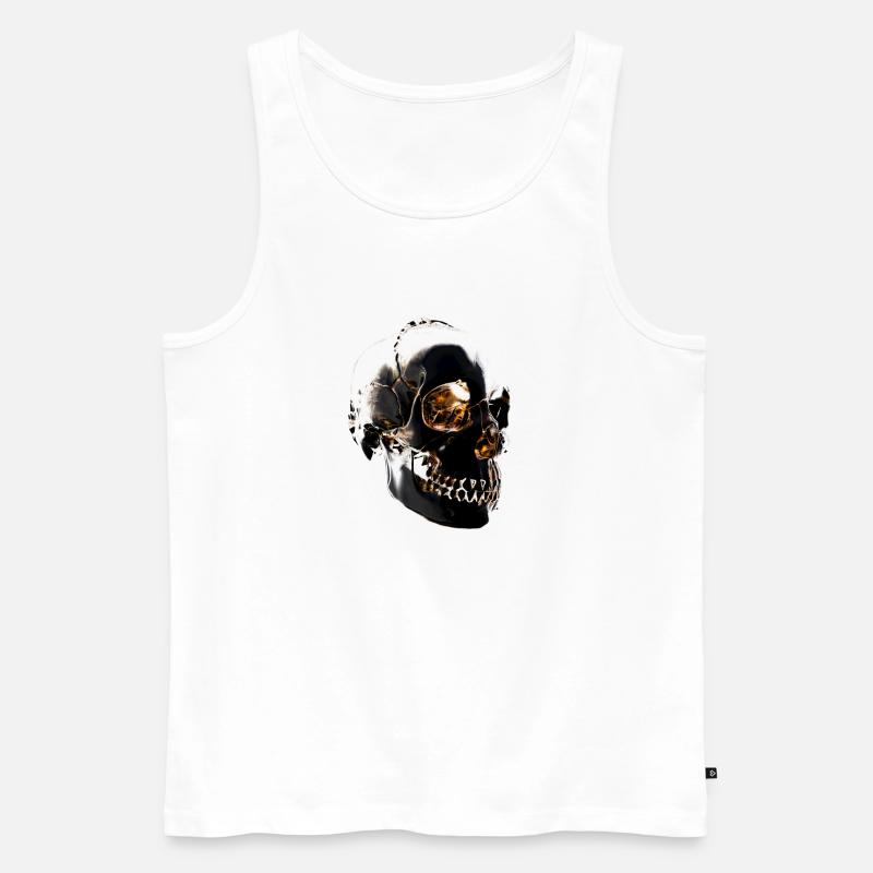 skull - Männer Premium Bio Tank Top - Weiß