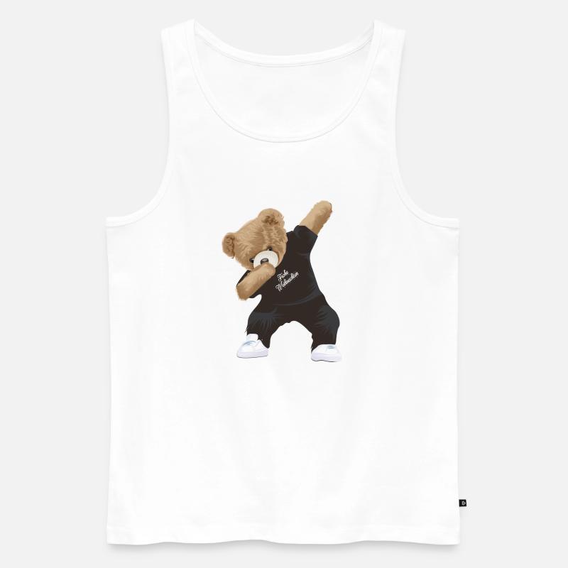 Dabbing Teddy - Männer Premium Bio Tank Top - Weiß