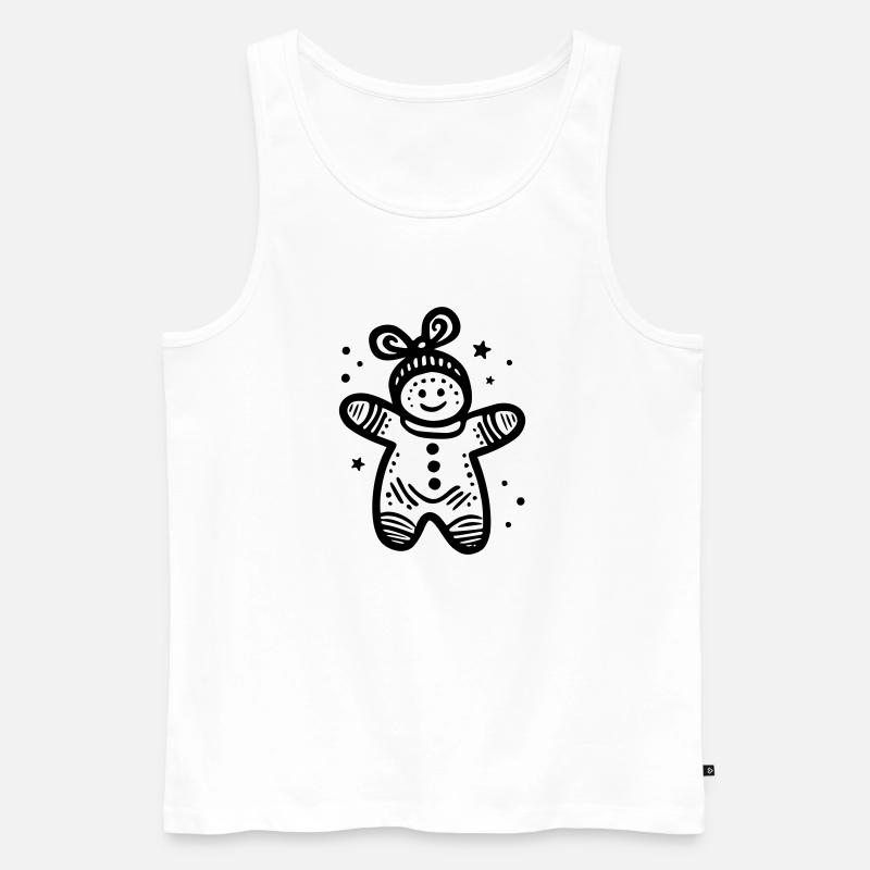Lebkuchenmännchen - Männer Premium Bio Tank Top - Weiß