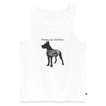ANATOMIE D’UN DOGUE ALLEMAND - Débardeur bio Premium Homme - blanc - Devant - Michal (187cm)