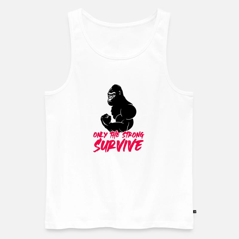 gorilla strong 1 - Männer Premium Bio Tank Top - Weiß