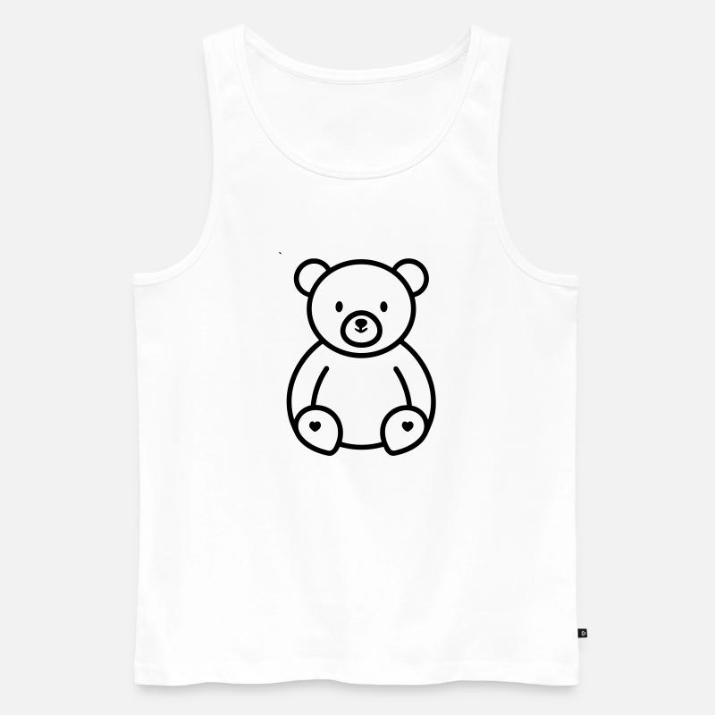 Teddybär - Männer Premium Bio Tank Top - Weiß