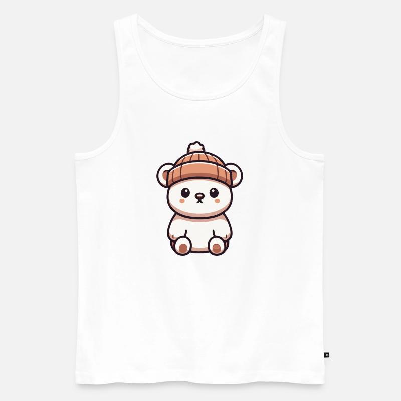 Teddybär - Männer Premium Bio Tank Top - Weiß
