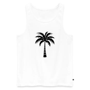 palm tree - Men's Premium Organic Tank Top - white - Front - Michal (187cm)