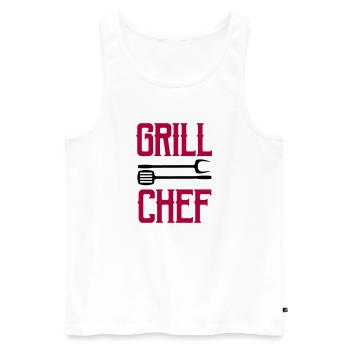 grill chef - Männer Premium Bio Tank Top - Weiß - Vorne - AI Model Male 178 light (178cm)
