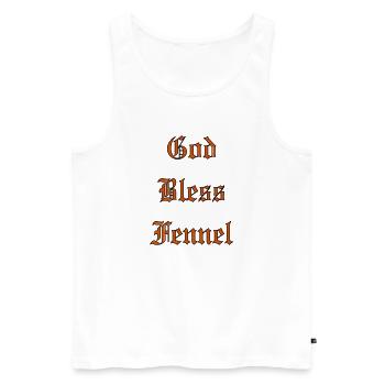 Que Dieu bénisse le fenouil - Débardeur bio Premium Homme - blanc - Devant - AI Model Male 178 light (178cm)