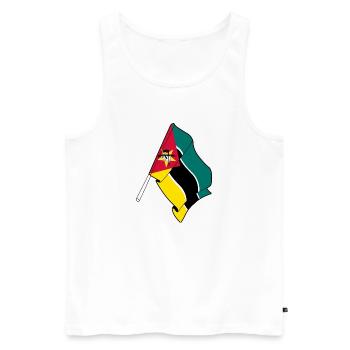 Flagge von Mosambik - Männer Premium Bio Tank Top - Weiß - Vorne - AI Model Male 178 light (178cm)