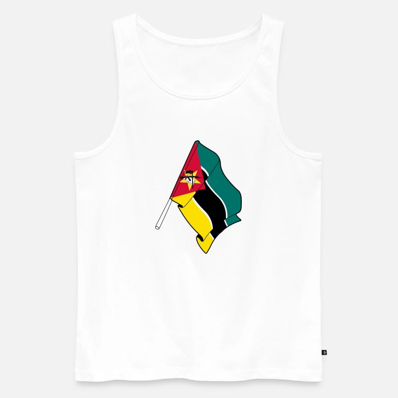 Flagge von Mosambik - Männer Premium Bio Tank Top - Weiß