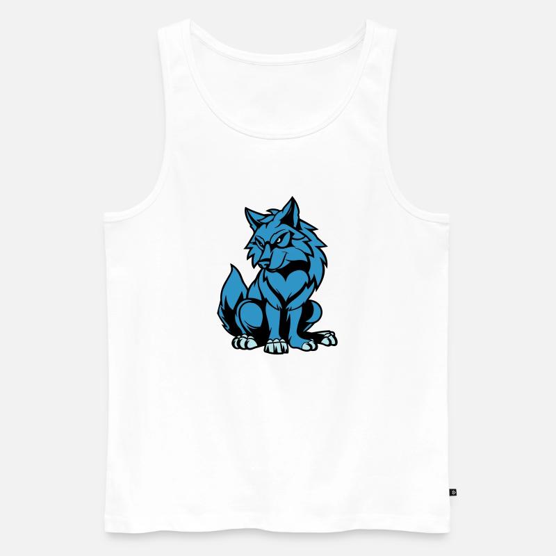 wolf comic tier - Männer Premium Bio Tank Top - Weiß