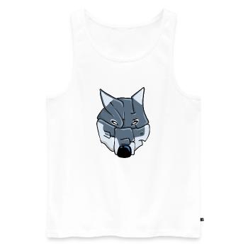 Wolf Graffiti - Männer Premium Bio Tank Top - Weiß - Vorne - AI Model Male 178 light (178cm)