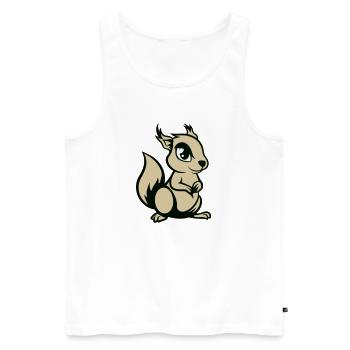 Écureuil Bande Dessinée Animal - Débardeur bio Premium Homme - blanc - Devant - Michal (187cm)