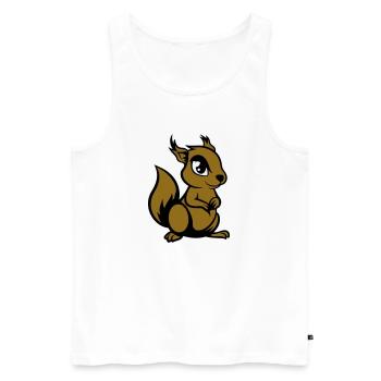 Écureuil Bande Dessinée Animal - Débardeur bio Premium Homme - blanc - Devant - Michal (187cm)
