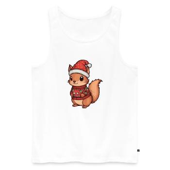 Noël écureuil - Débardeur bio Premium Homme - blanc - Devant - Michal (187cm)
