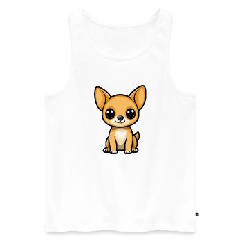 Chihuahua Chien Bande Dessinée Mignon - Débardeur bio Premium Homme - blanc - Devant - Michal (187cm)