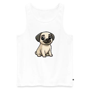 Kangal chien bande dessinée mignon - Débardeur bio Premium Homme - blanc - Devant - Michal (187cm)