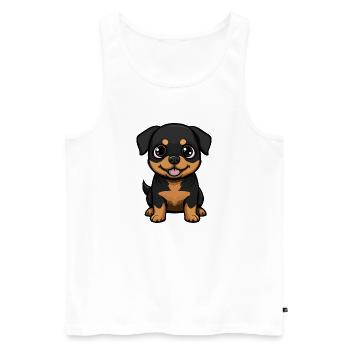 Rottweiler chien bande dessinée mignon - Débardeur bio Premium Homme - blanc - Devant - Michal (187cm)